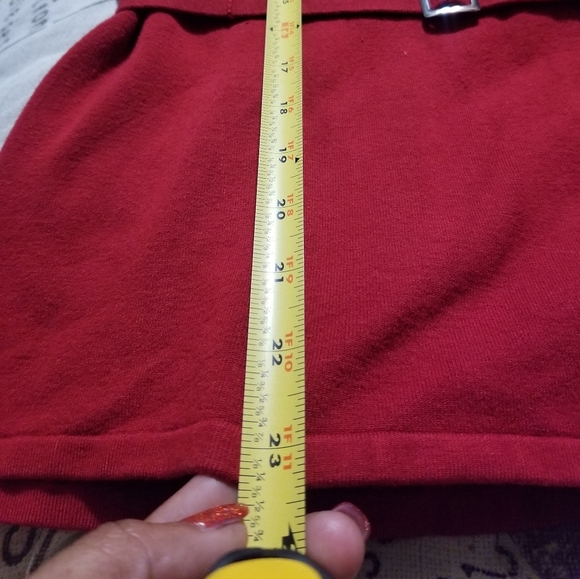 Bcbgmaxazria turtleneck red belted sweater L - Picture 10 of 11